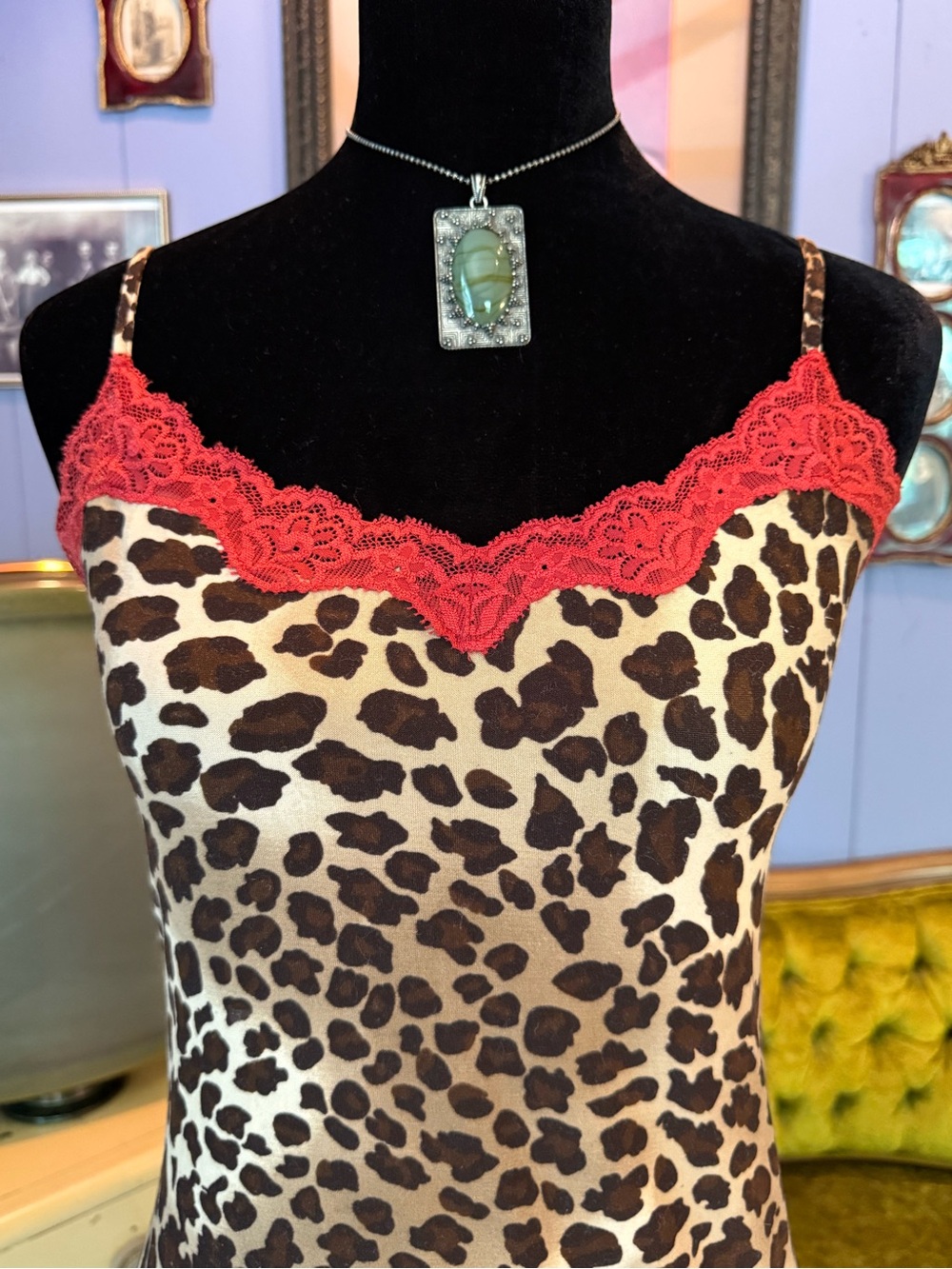 ❌SOLD🏷️Vintage Bisou Bisou Y2K Leopard Print Indie Sleaze Mob Wife Slip Dress - Picture 4 of 6